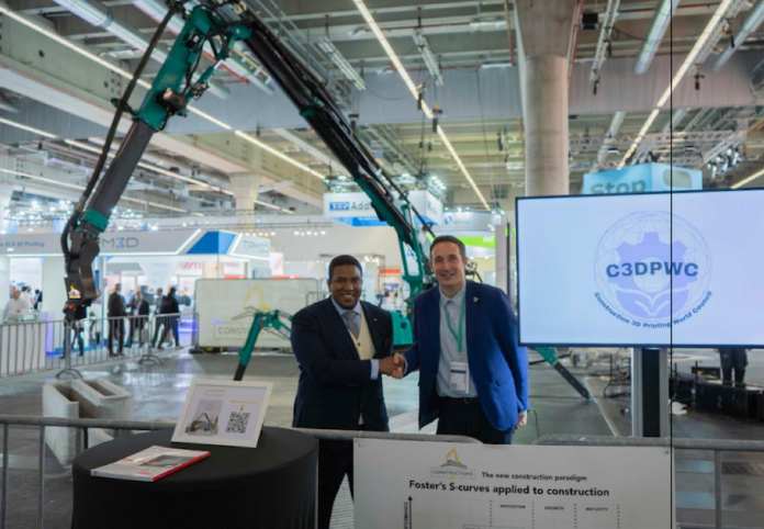Co-founder and Luyten 3D chief executive Ahmed Mahil (left) has been appointed Secretary General for the Construction 3D Printing World Council.